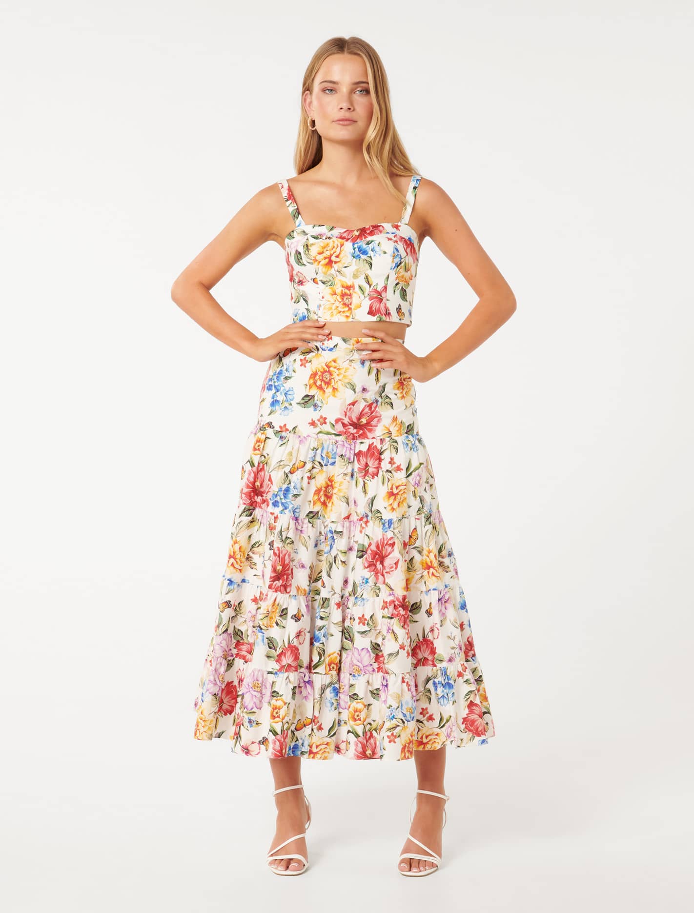 Tilly Tiered Midi Skirt Tivoli Floral