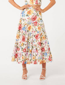 Tilly Tiered Midi Skirt Tivoli Floral