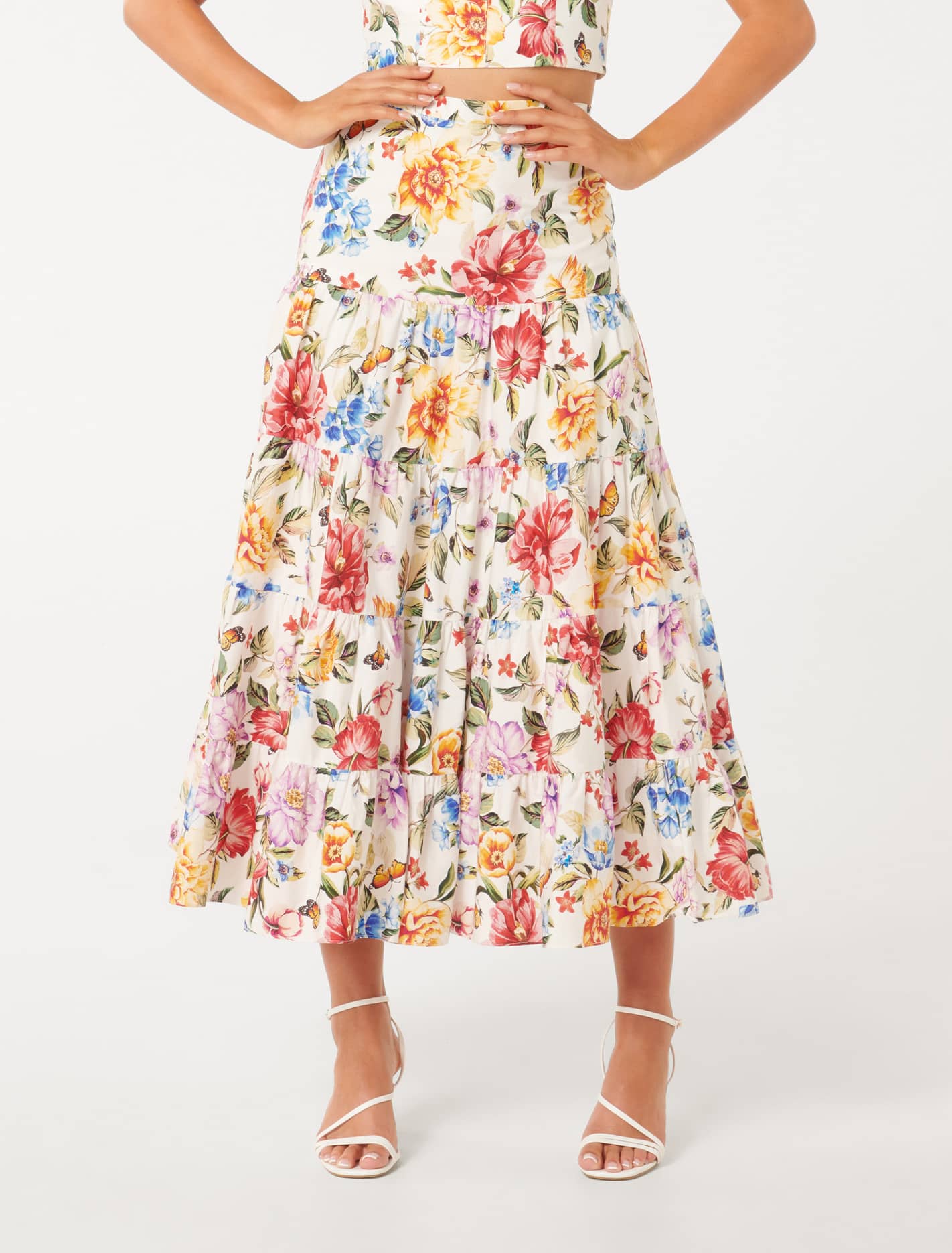 Tilly Tiered Midi Skirt Tivoli Floral