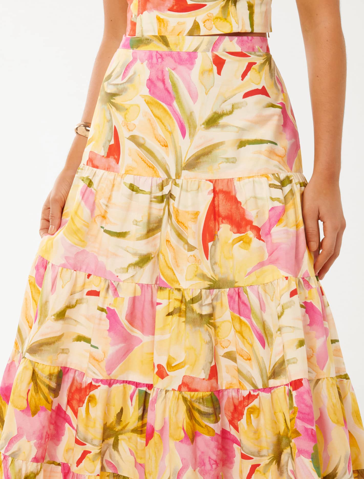 Tilly Tiered Midi Skirt Capella Co-ord