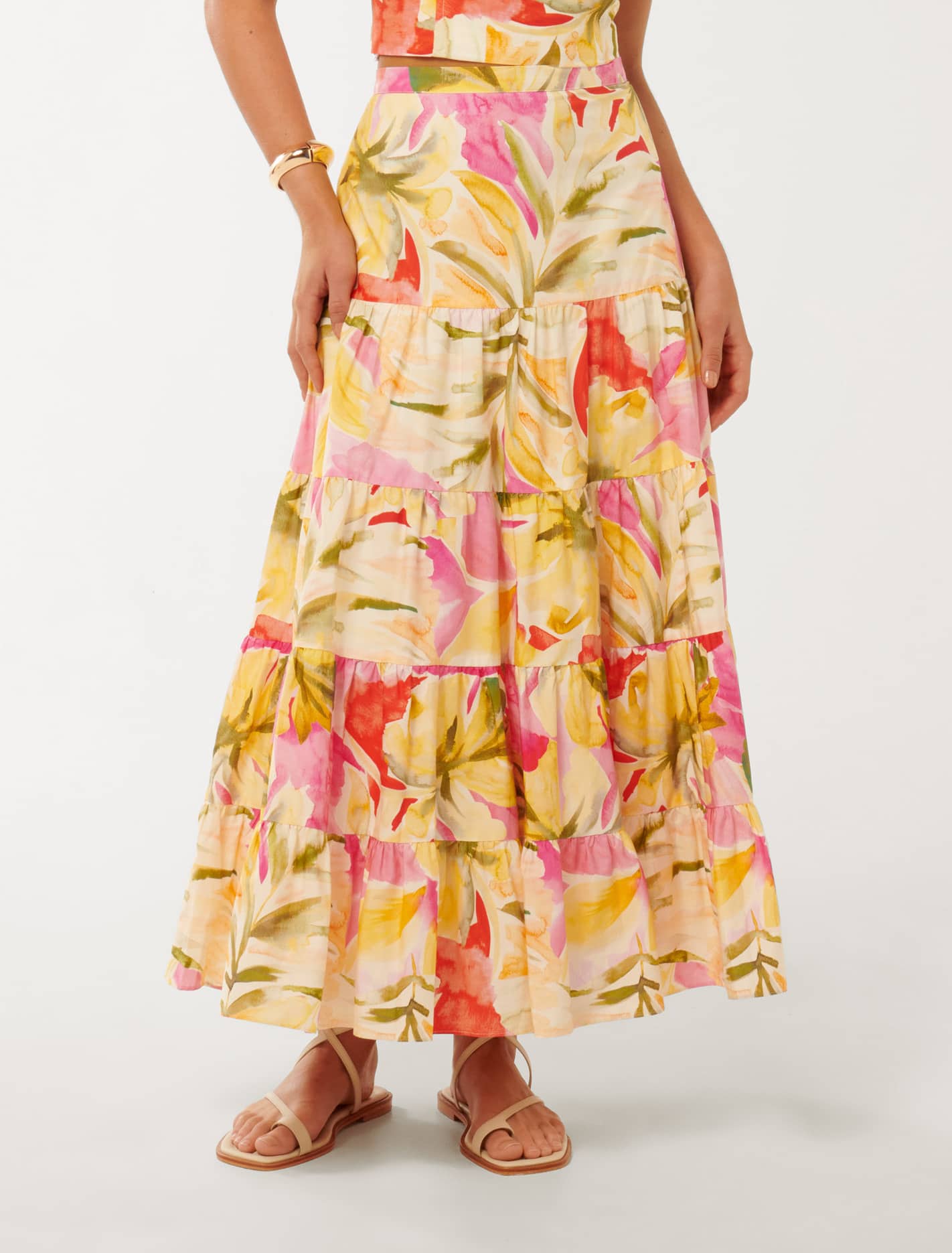 Tilly Tiered Midi Skirt Capella Co-ord