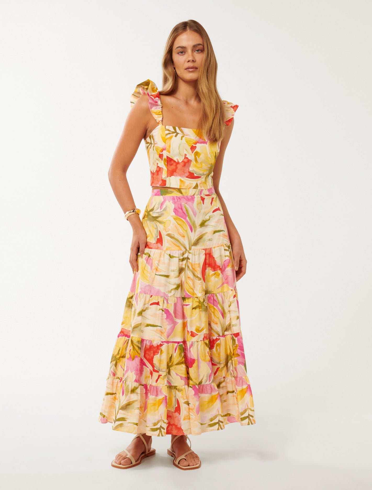 Tilly Tiered Midi Skirt Capella Co-ord