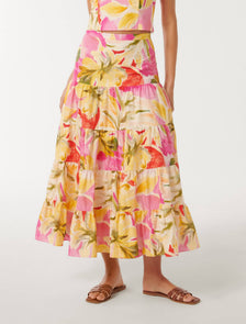 Tilly Tiered Midi Skirt Capella Co-ord