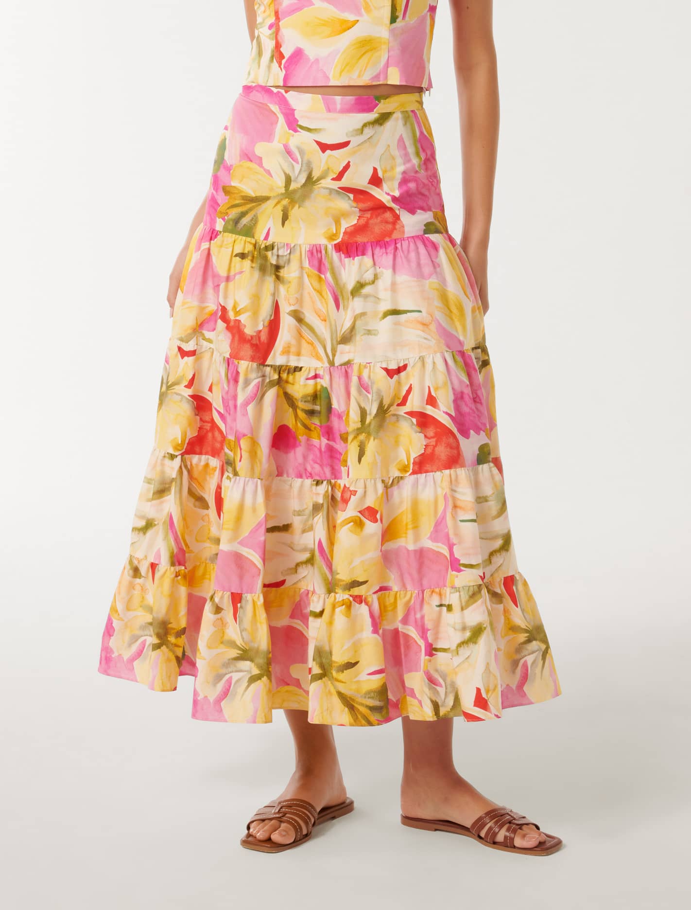 Tilly Tiered Midi Skirt Capella Co-ord