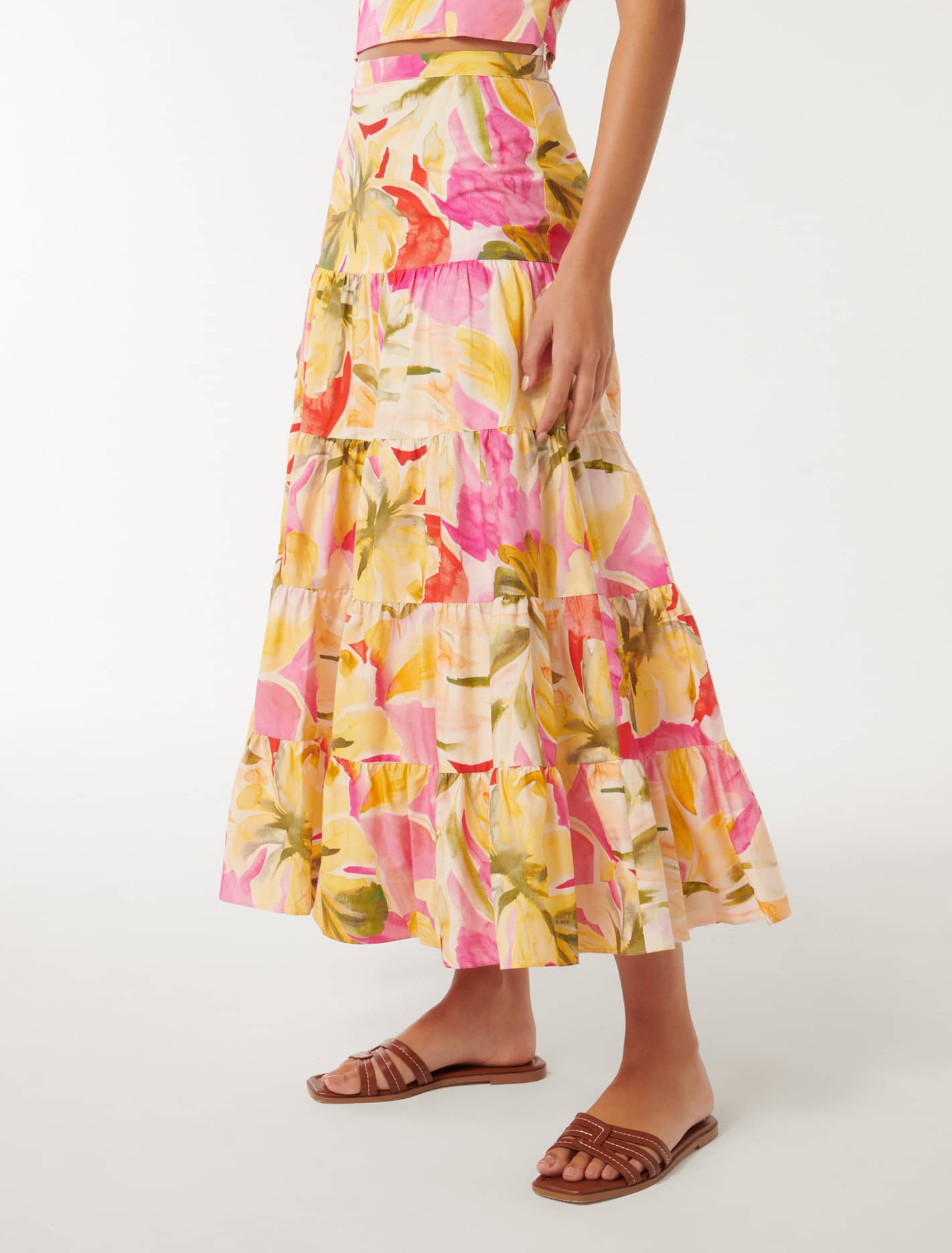 Tilly Tiered Midi Skirt Capella Co-ord