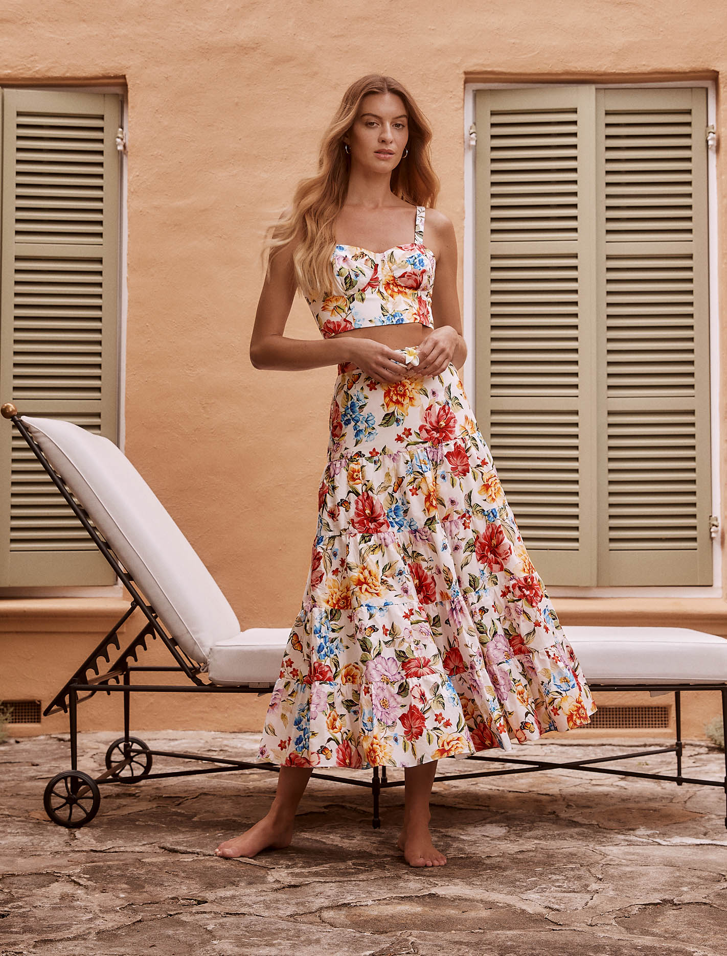 Tilly Tiered Midi Skirt Tivoli Floral