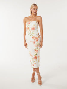 Tiana Strapless Midi Easton Floral