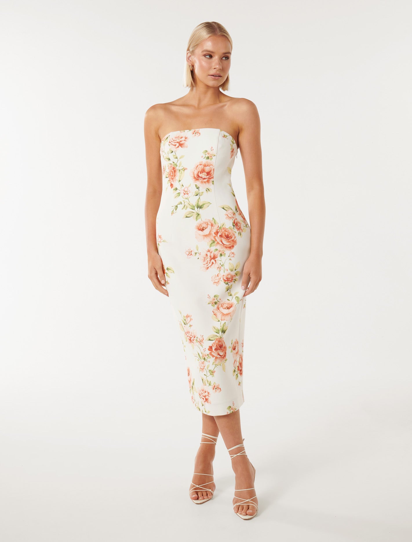 Tiana Strapless Midi Easton Floral