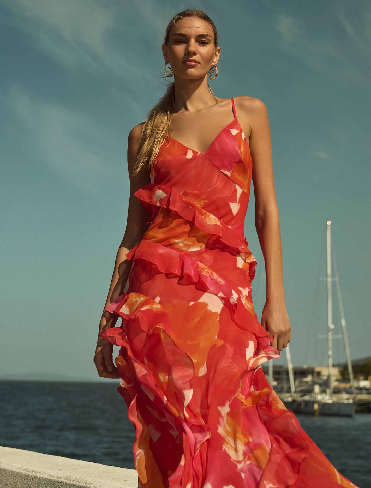 Poppy Ruffle Gown Parker Floral