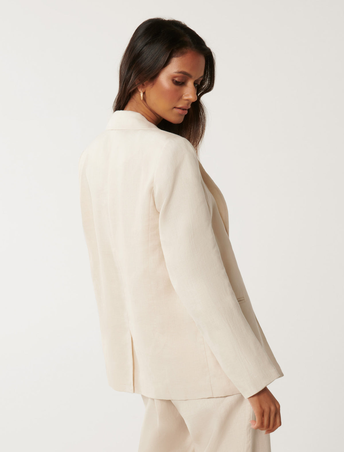 Lucy Petite Linen Blazer Stone Suit