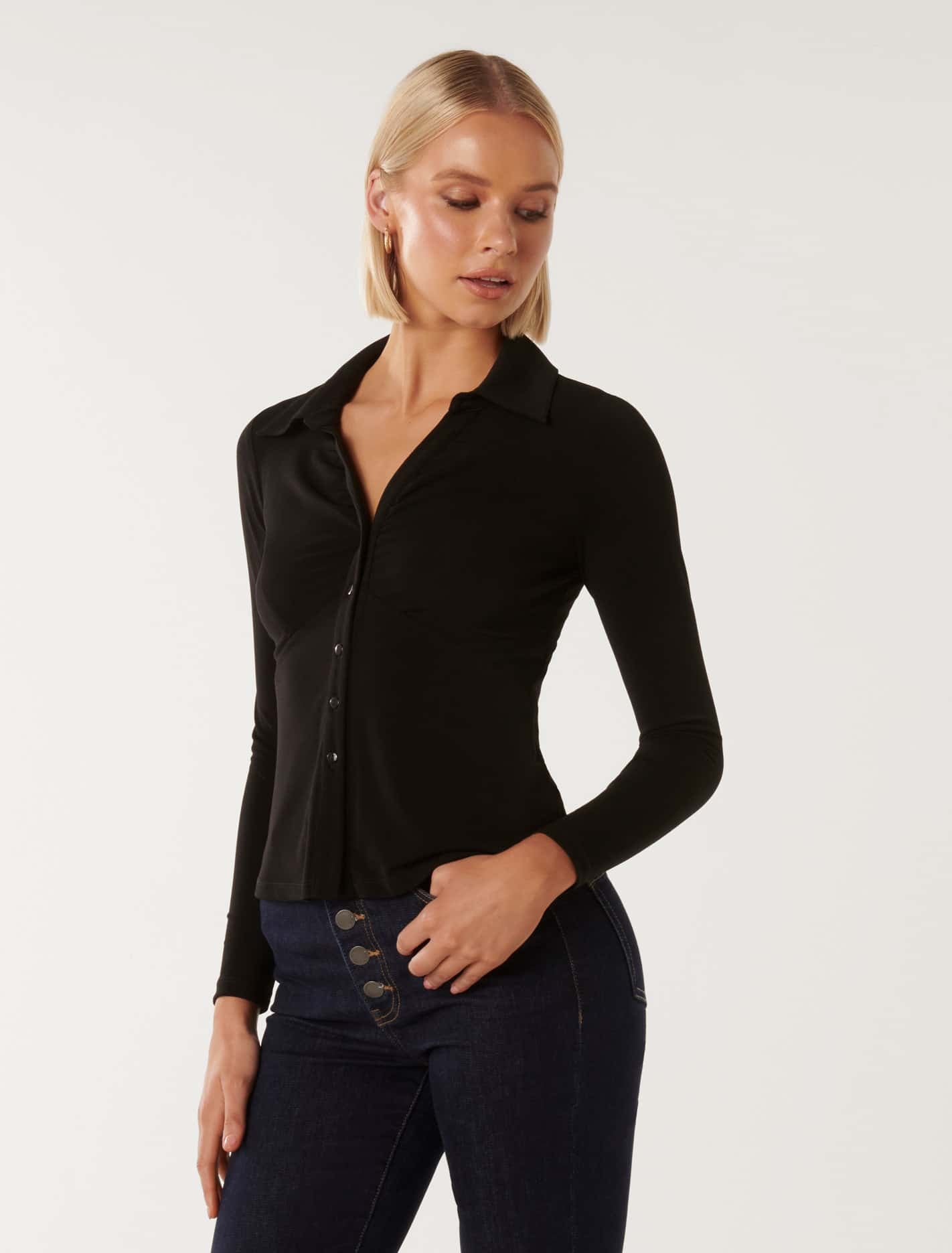 Terri Crepe Shirt Black