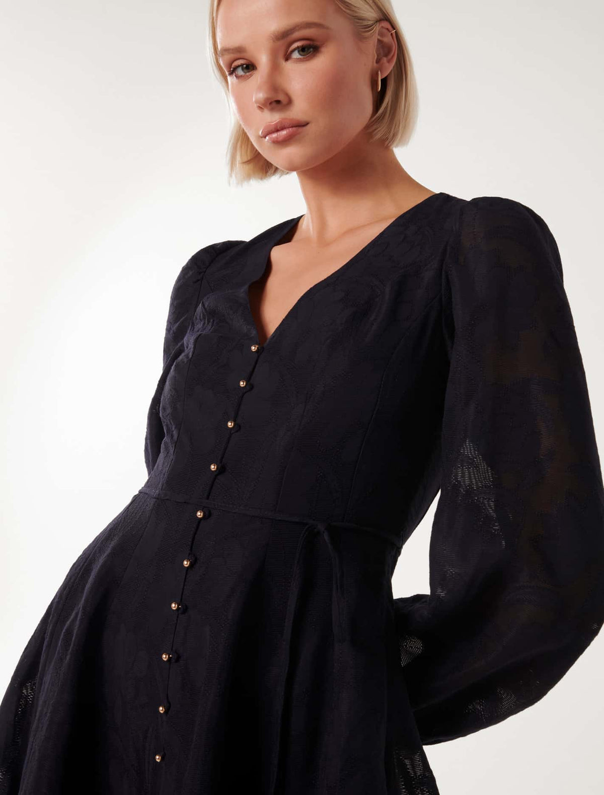 Carina Button Front Mini Navy