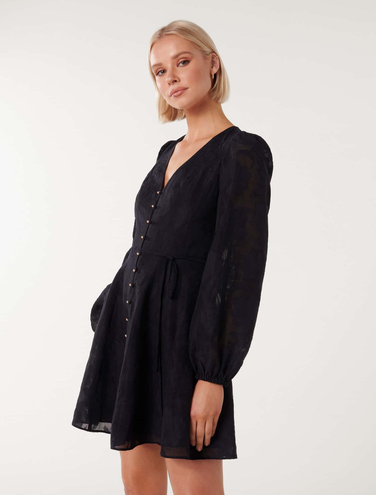 Carina Button Front Mini Navy