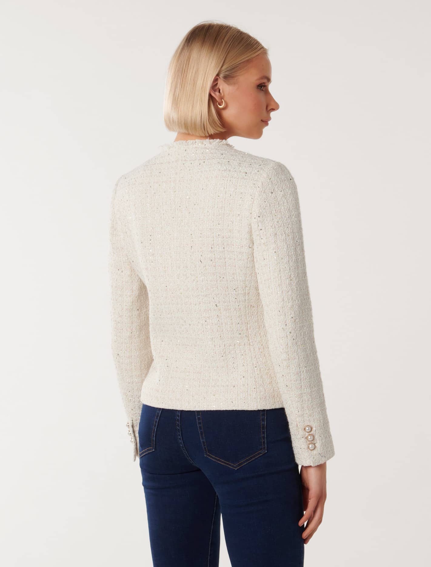 Cameron Boucle Jacket Cream Sequin Suit