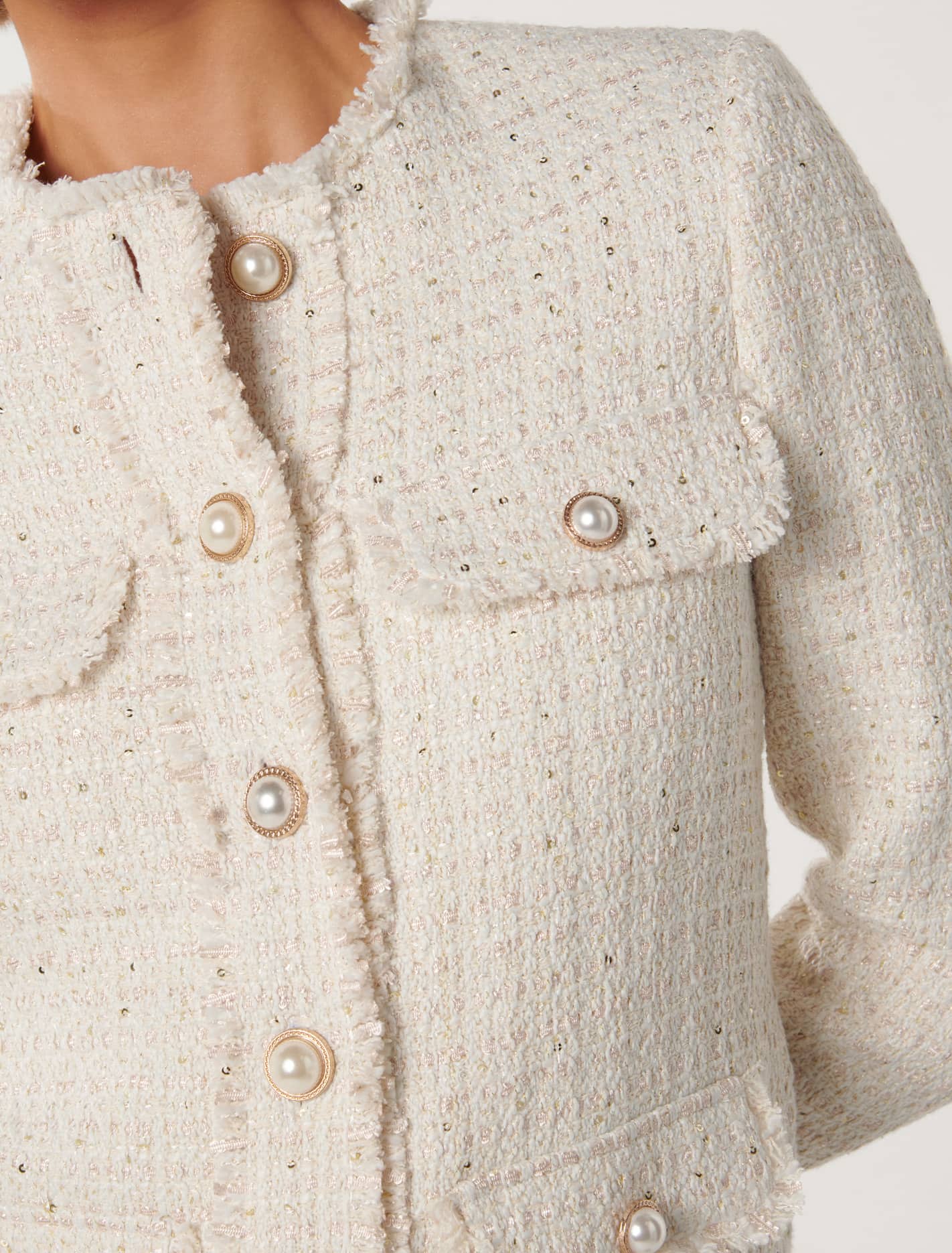 Cameron Boucle Jacket Cream Sequin Suit