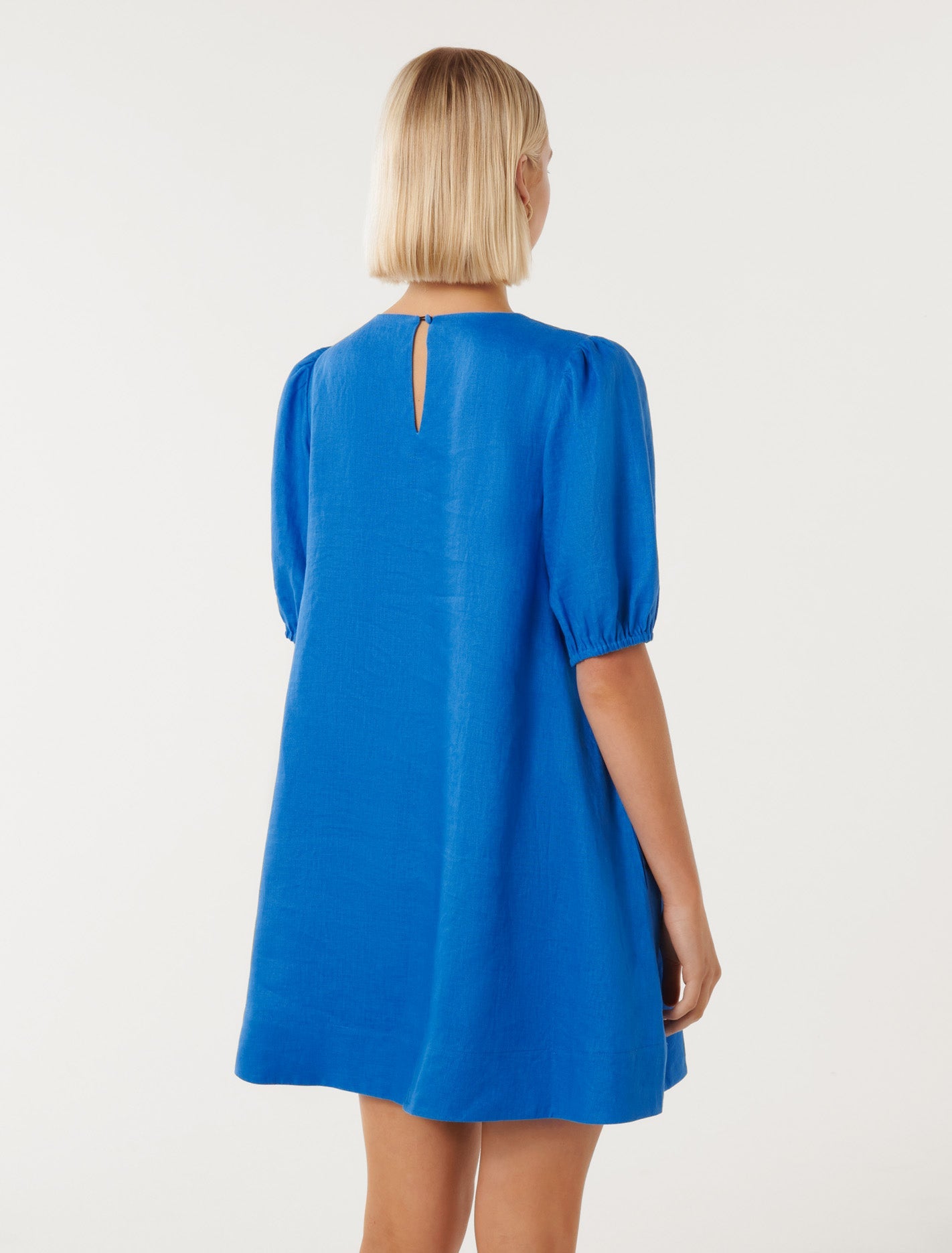 Millie V Neck Swing Dress Blue Pigment