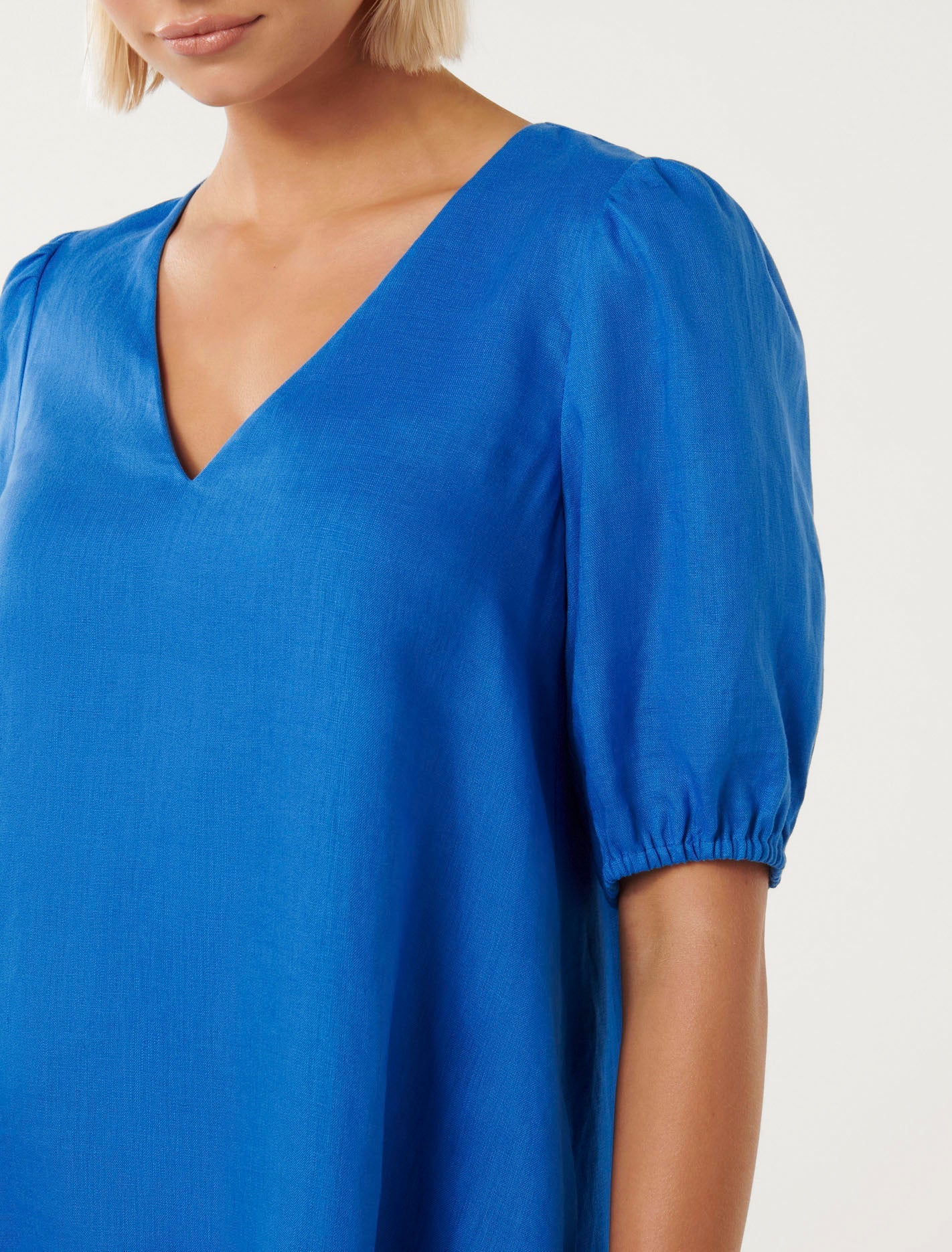 Millie V Neck Swing Dress Blue Pigment