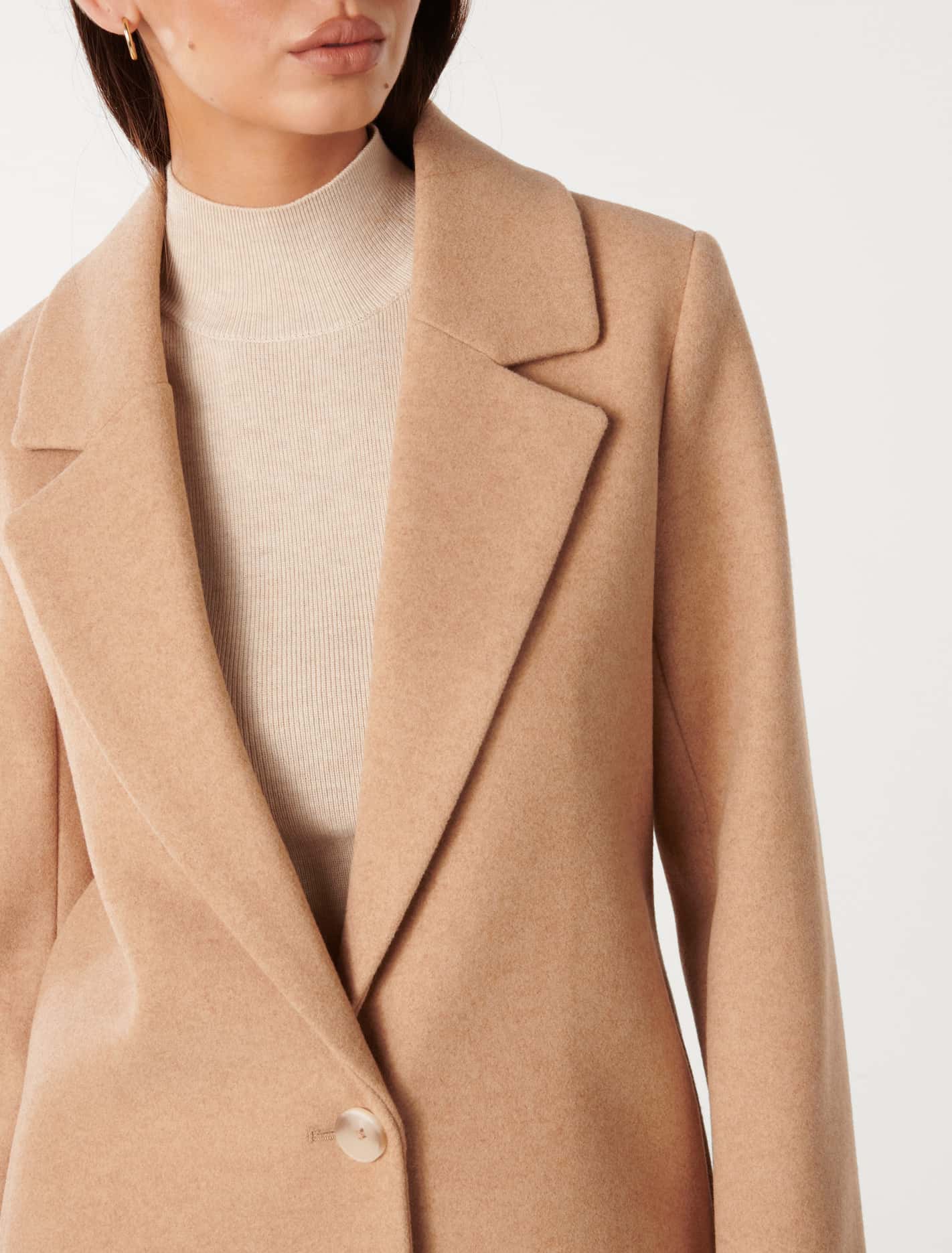 Billie Longline Coatigan Camel Marle