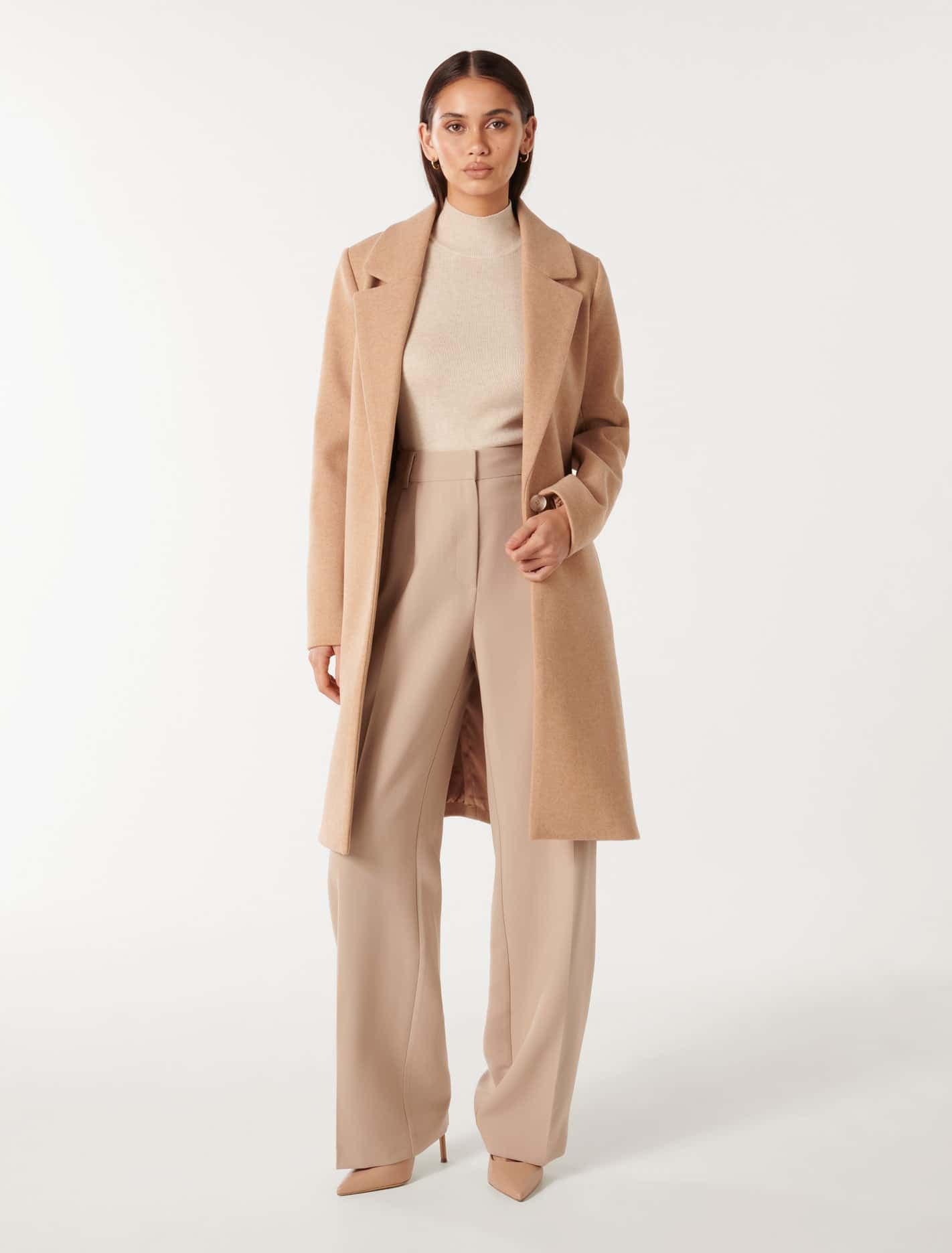 Billie Longline Coatigan Camel Marle