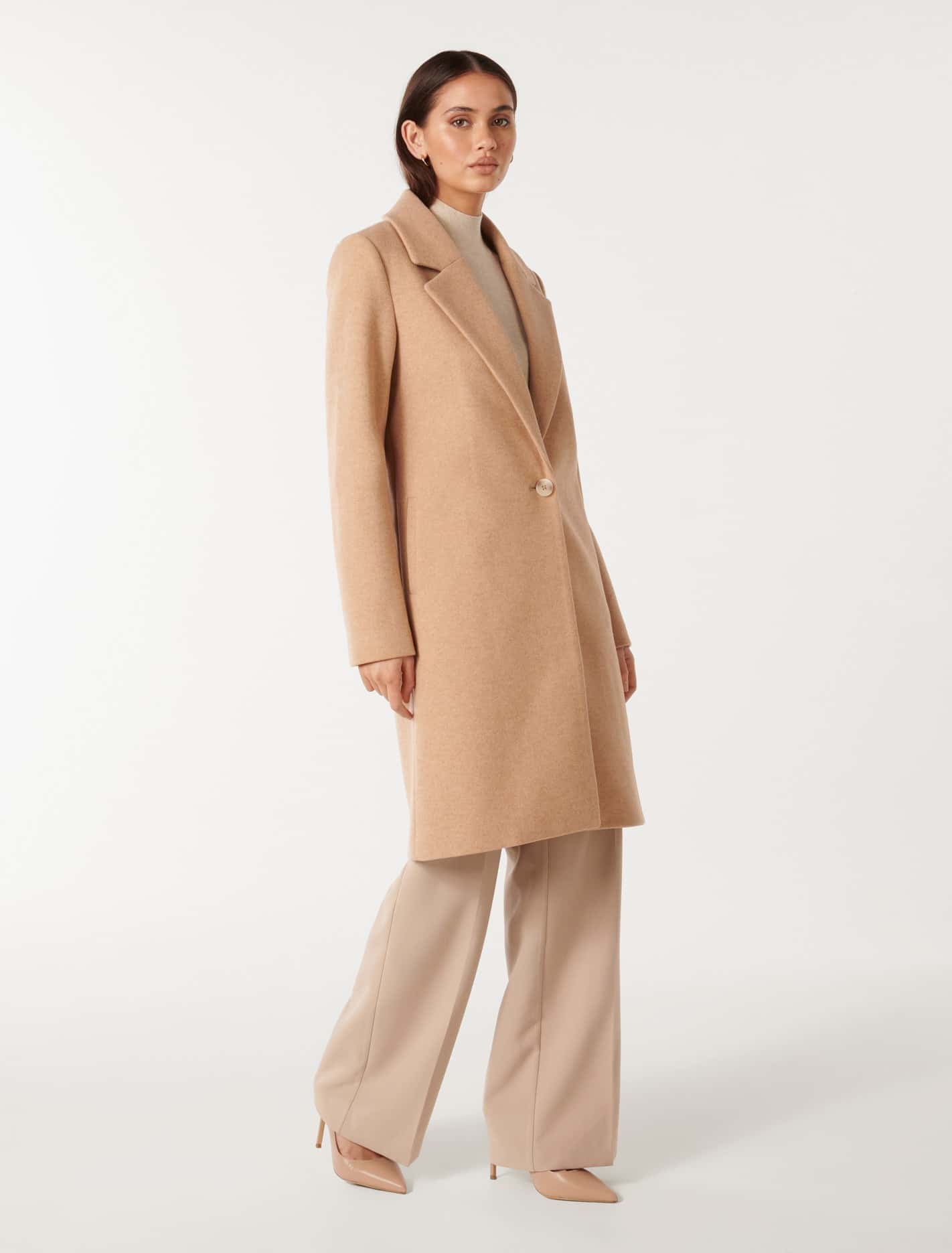 Billie Longline Coatigan Camel Marle