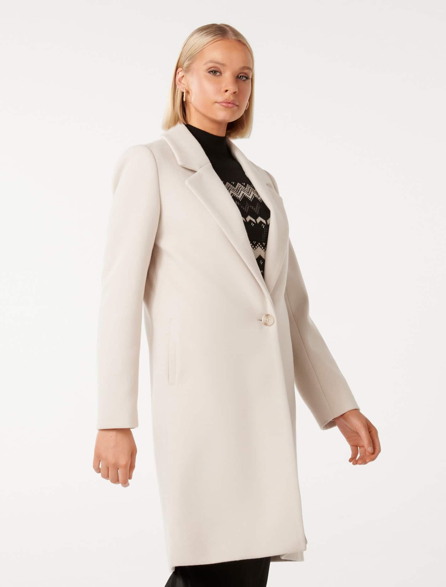 Billie Longline Coatigan Cream