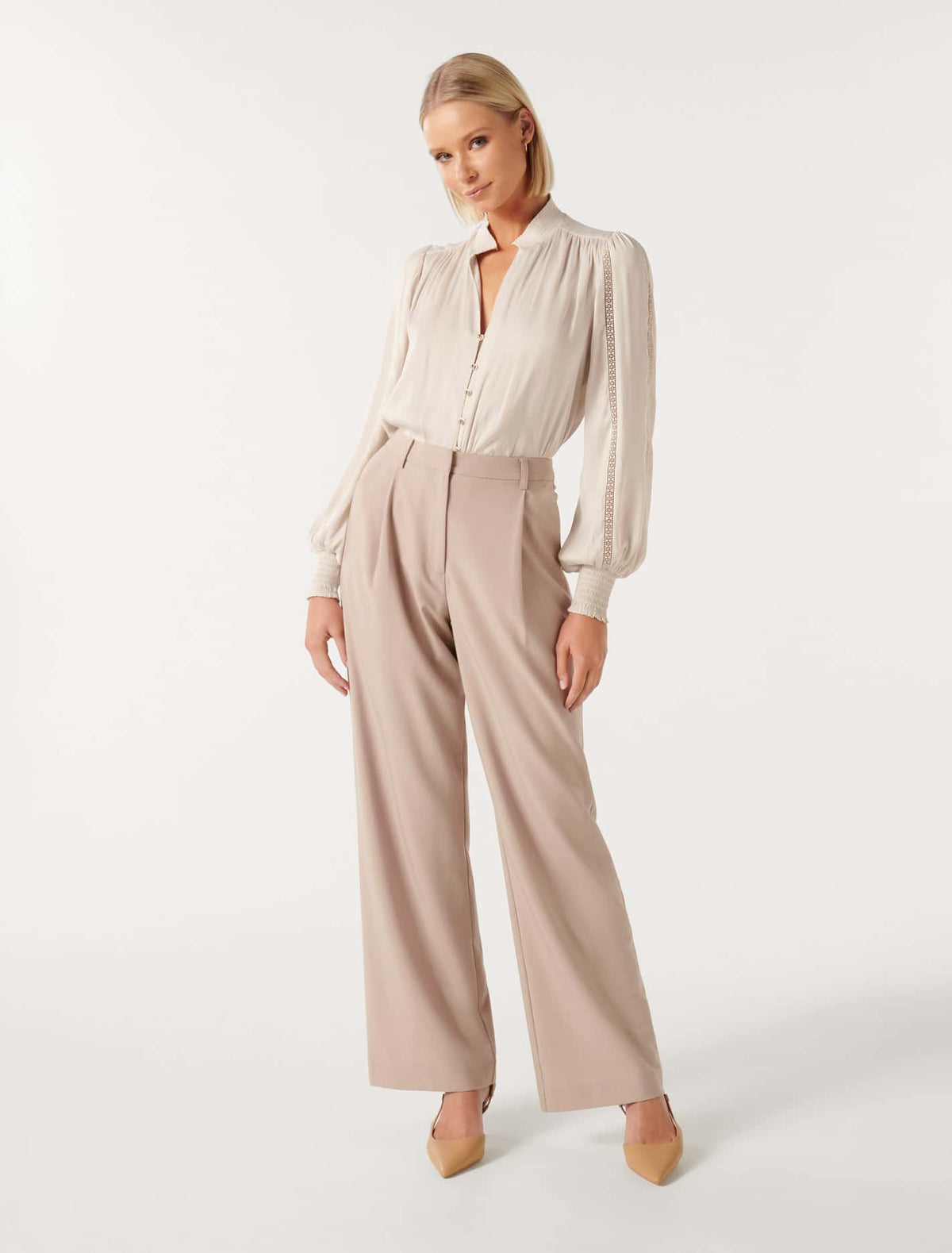 Tilda Trim Spliced Blouse Spritz