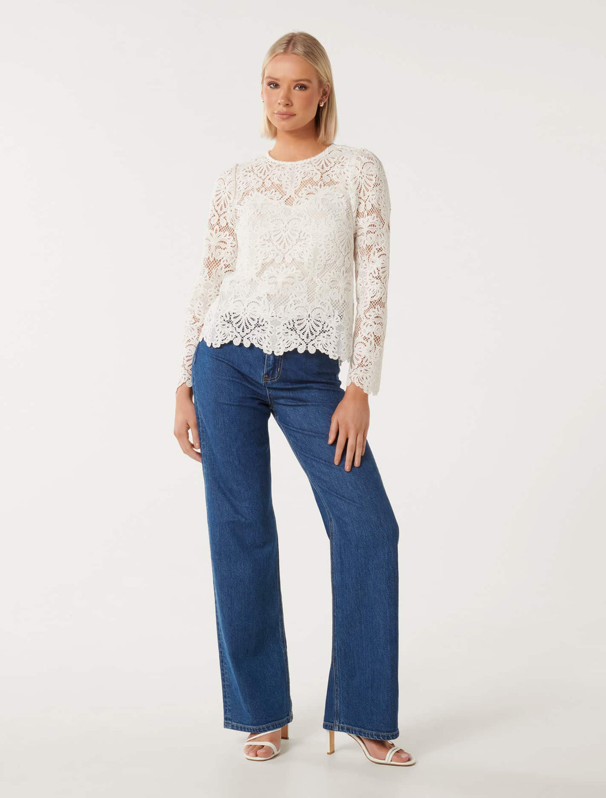 Lucille Lace Shell Top Porcelain