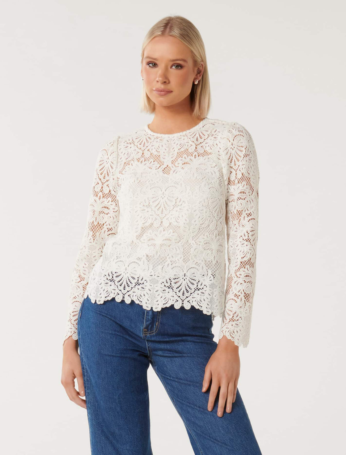 Lucille Lace Shell Top Porcelain