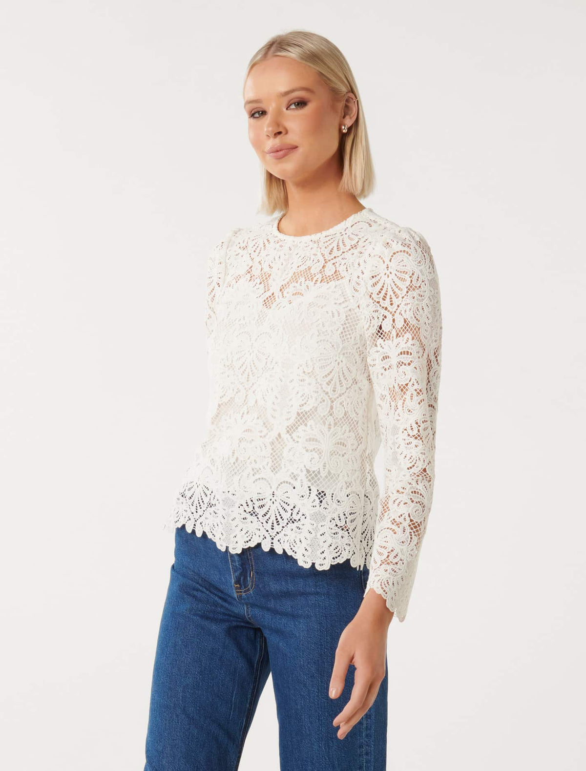 Lucille Lace Shell Top Porcelain