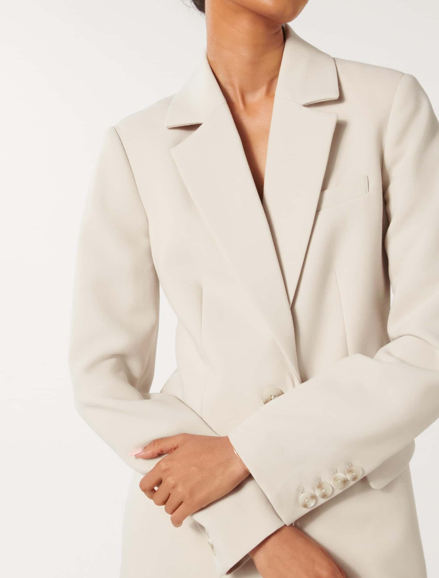 Tessa Petite Two Button Blazer Taupe Suit
