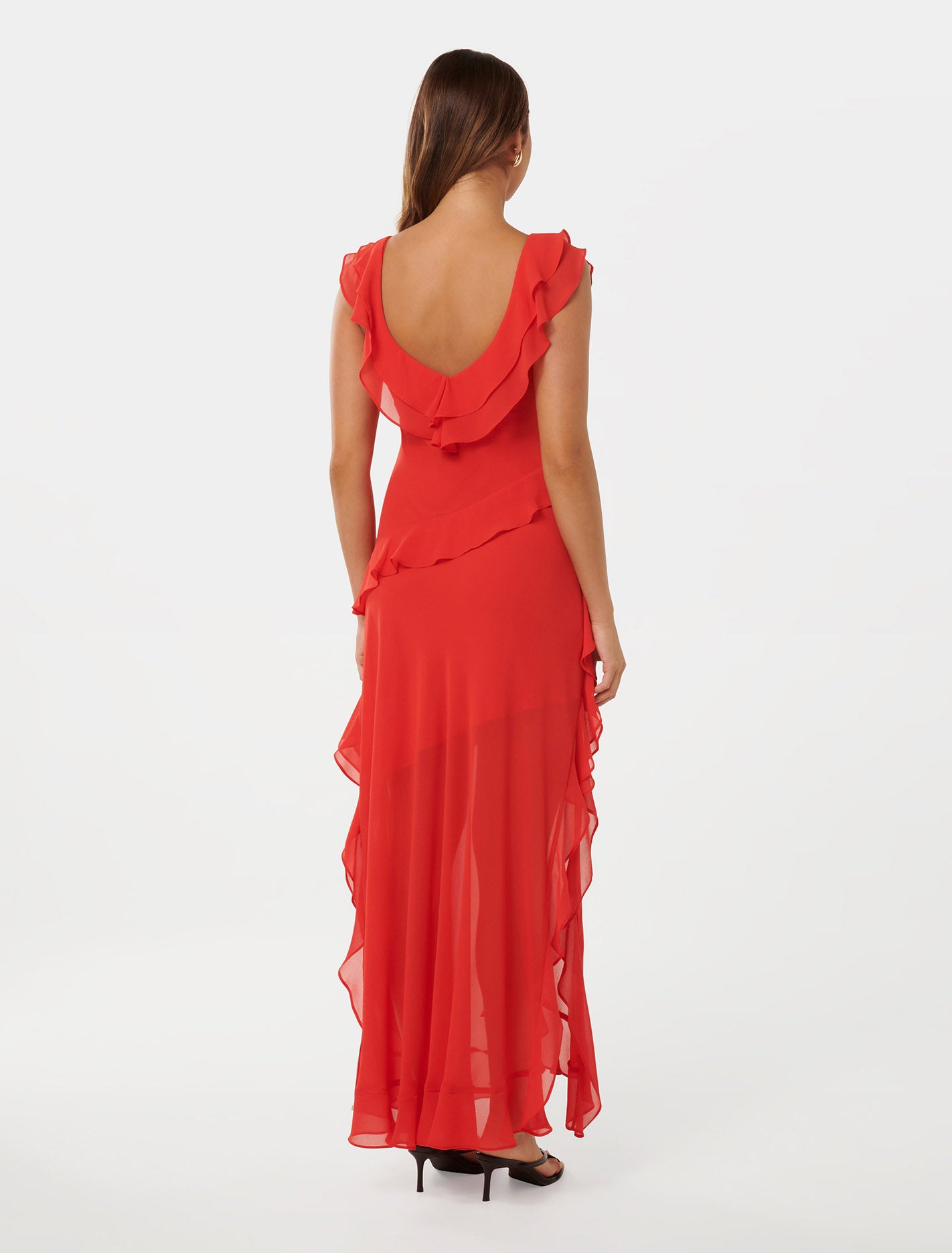 Olivia Ruffle Dress Chilli Red
