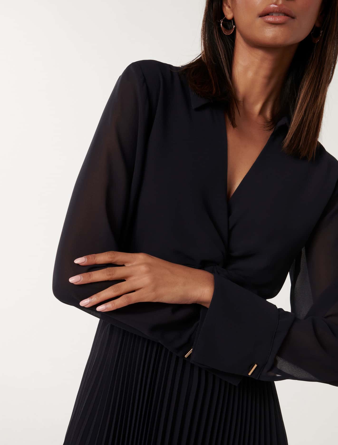 Bailey Petite Twist Front Dress Navy