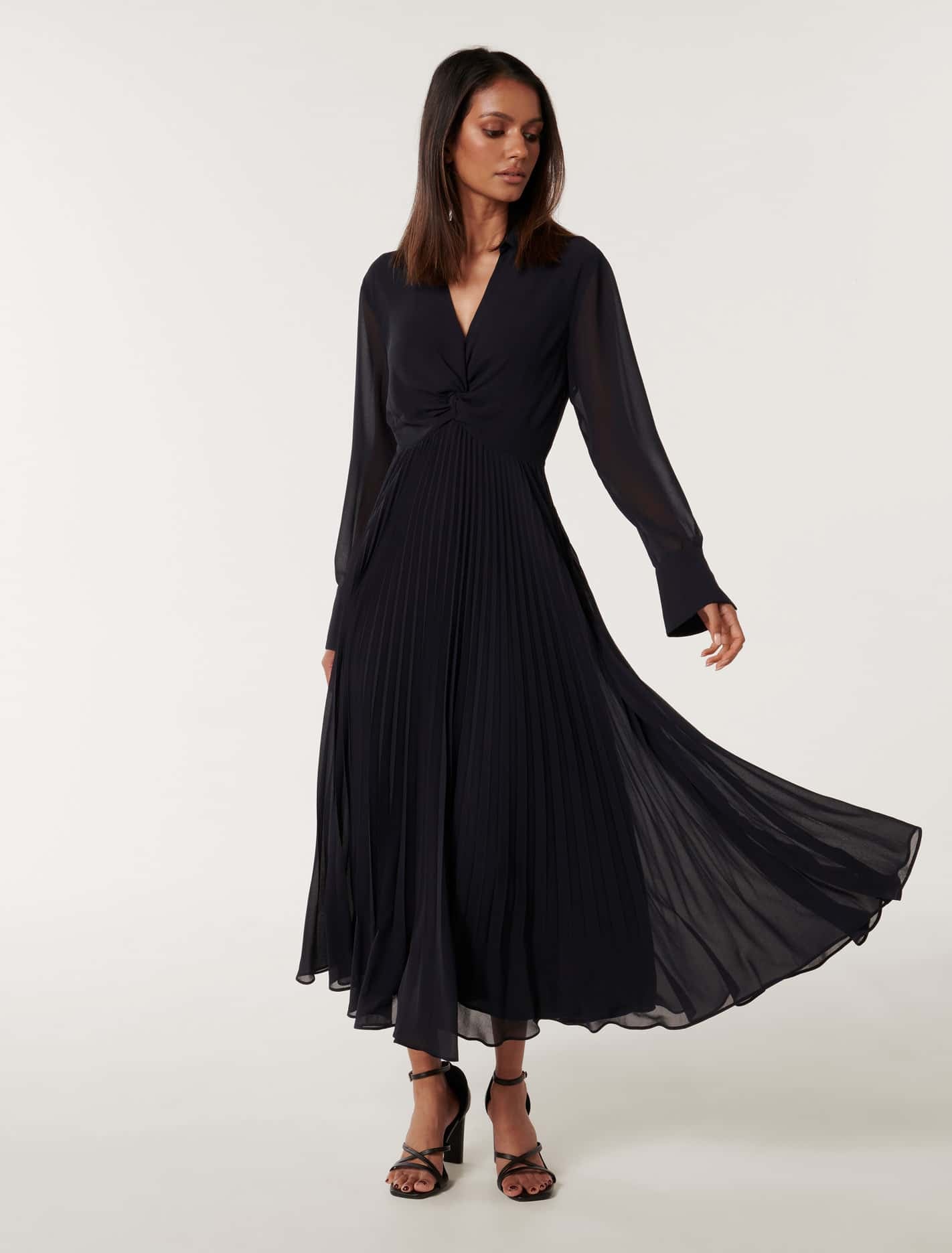 Bailey Petite Twist Front Dress Navy