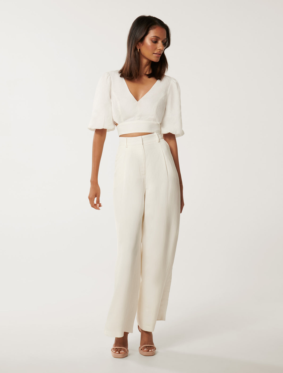 Mariana Petite Wide Leg Pant Porcelain