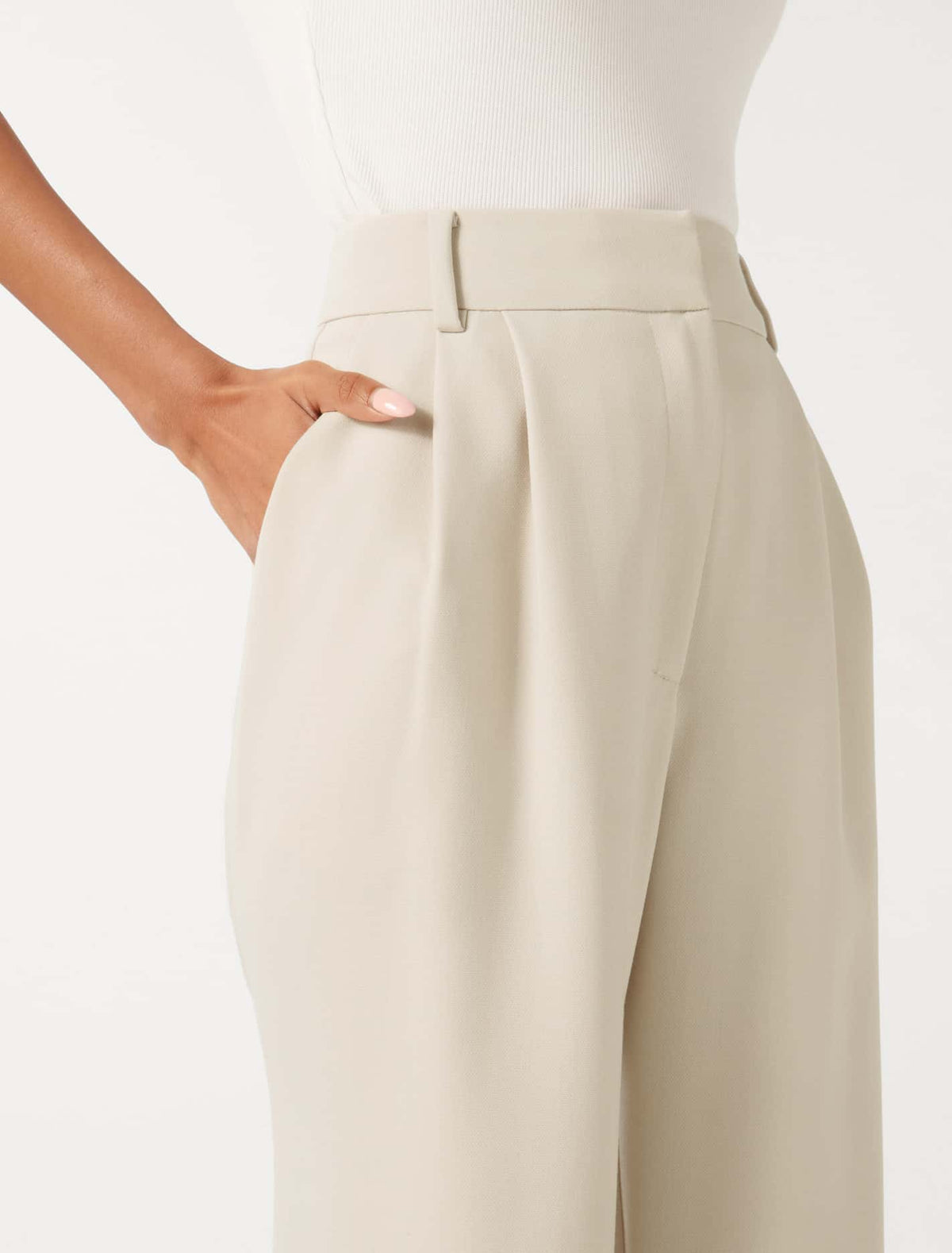 Tessa Petite Straight Leg Pant Taupe Suit