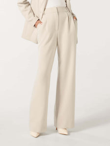 Tessa Petite Straight Leg Pant Taupe Suit