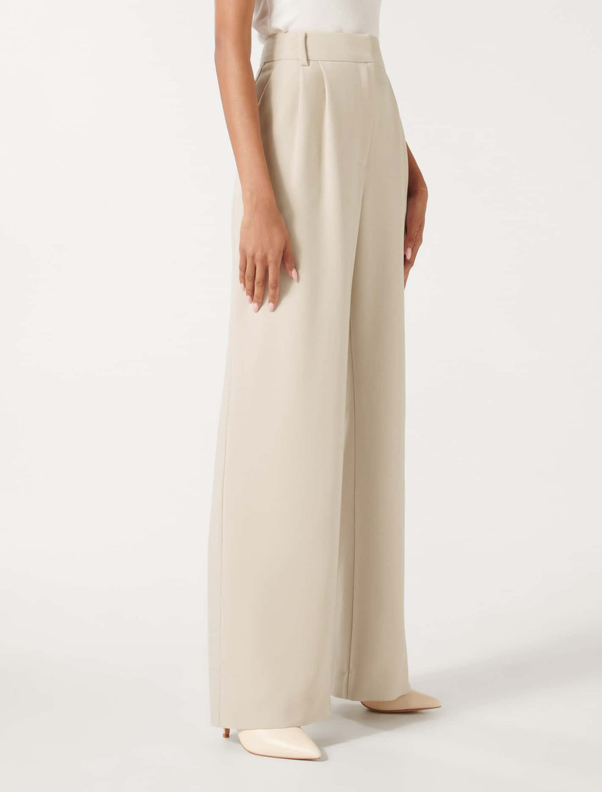 Tessa Petite Straight Leg Pant Taupe Suit