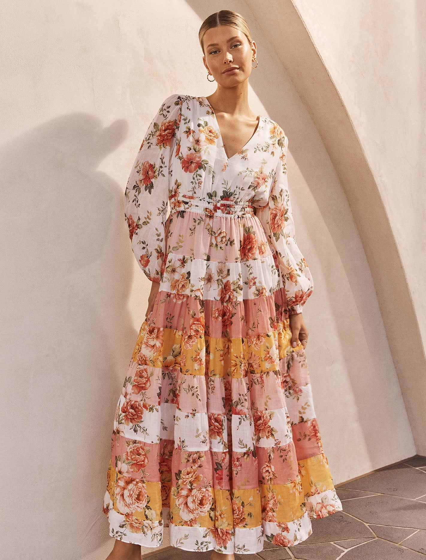 Lucinda Tiered Midi May Splice Floral