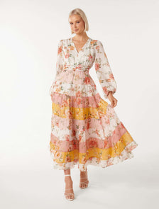 Lucinda Tiered Midi May Splice Floral