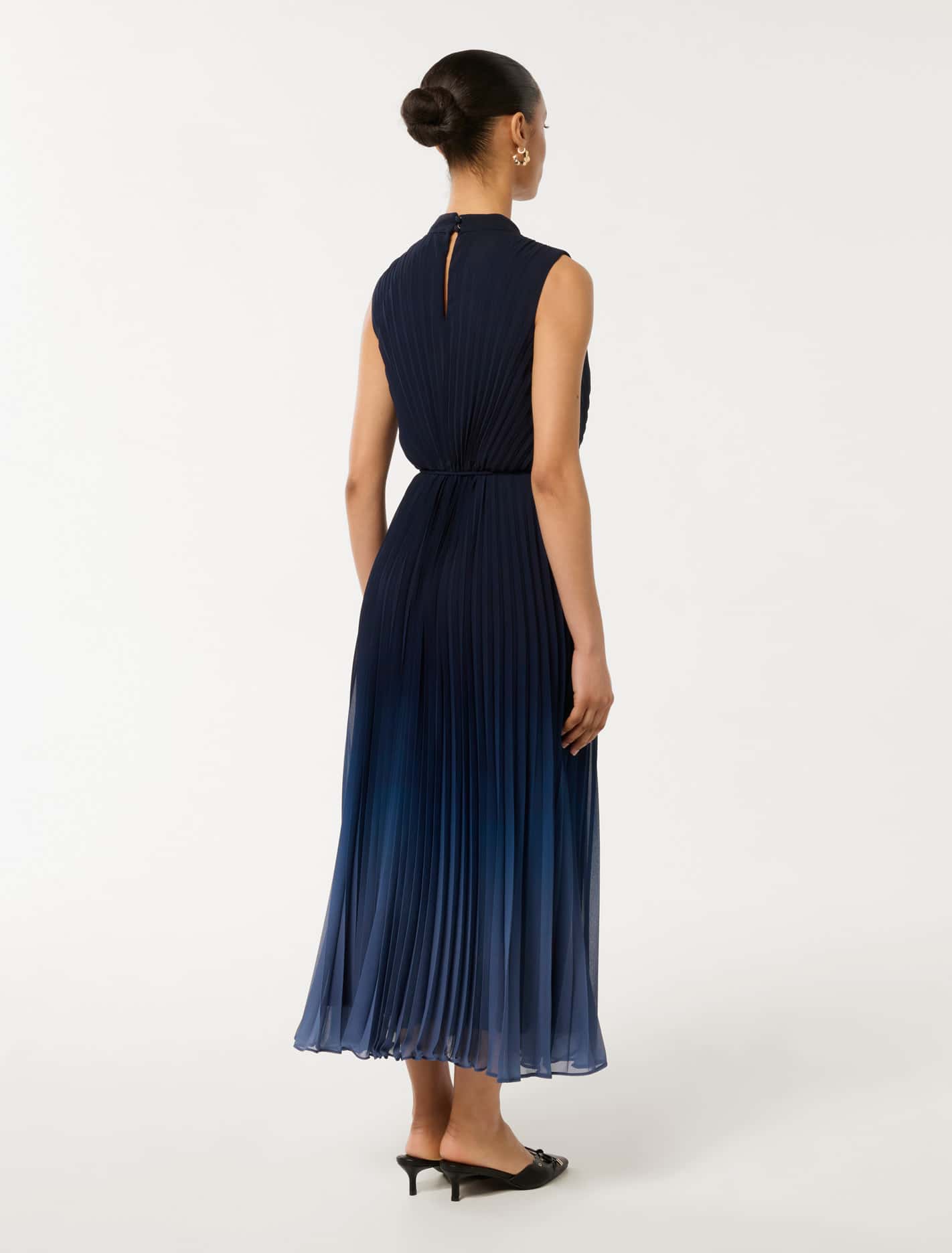 Phillipa Petite Pleated Midi Dress Sapphire Ombre