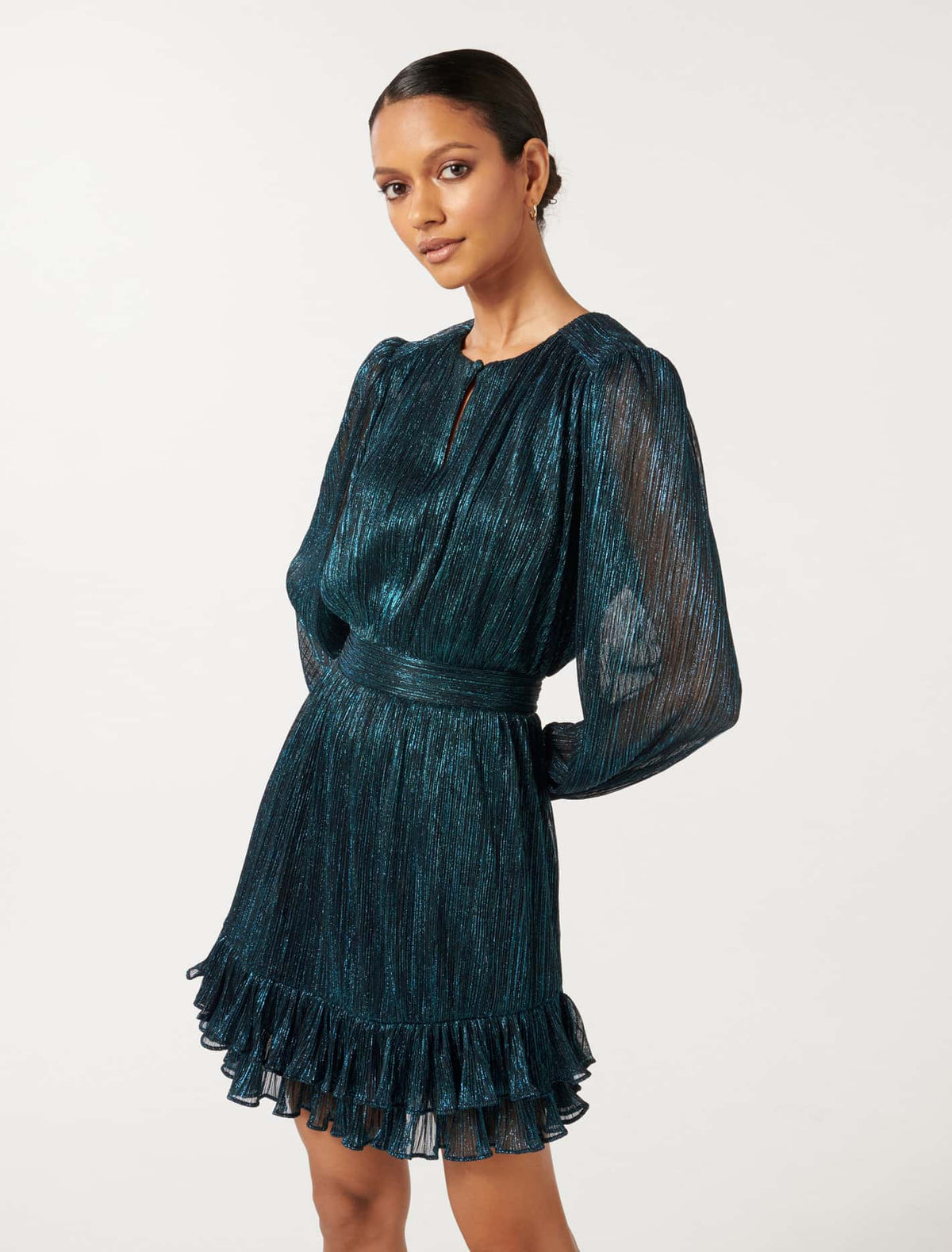 Goldie Petite Plisse Mini Teal