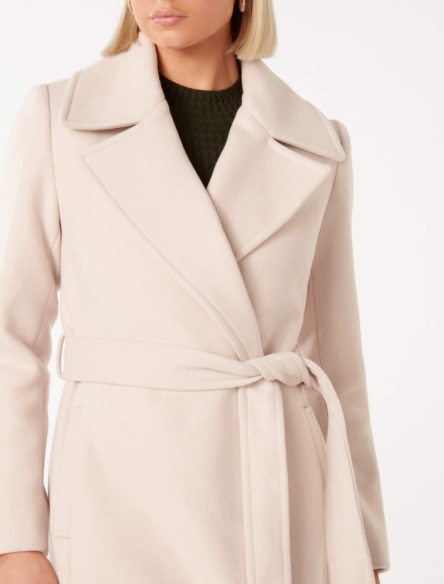 Amanda Belted Wrap Coat Mink