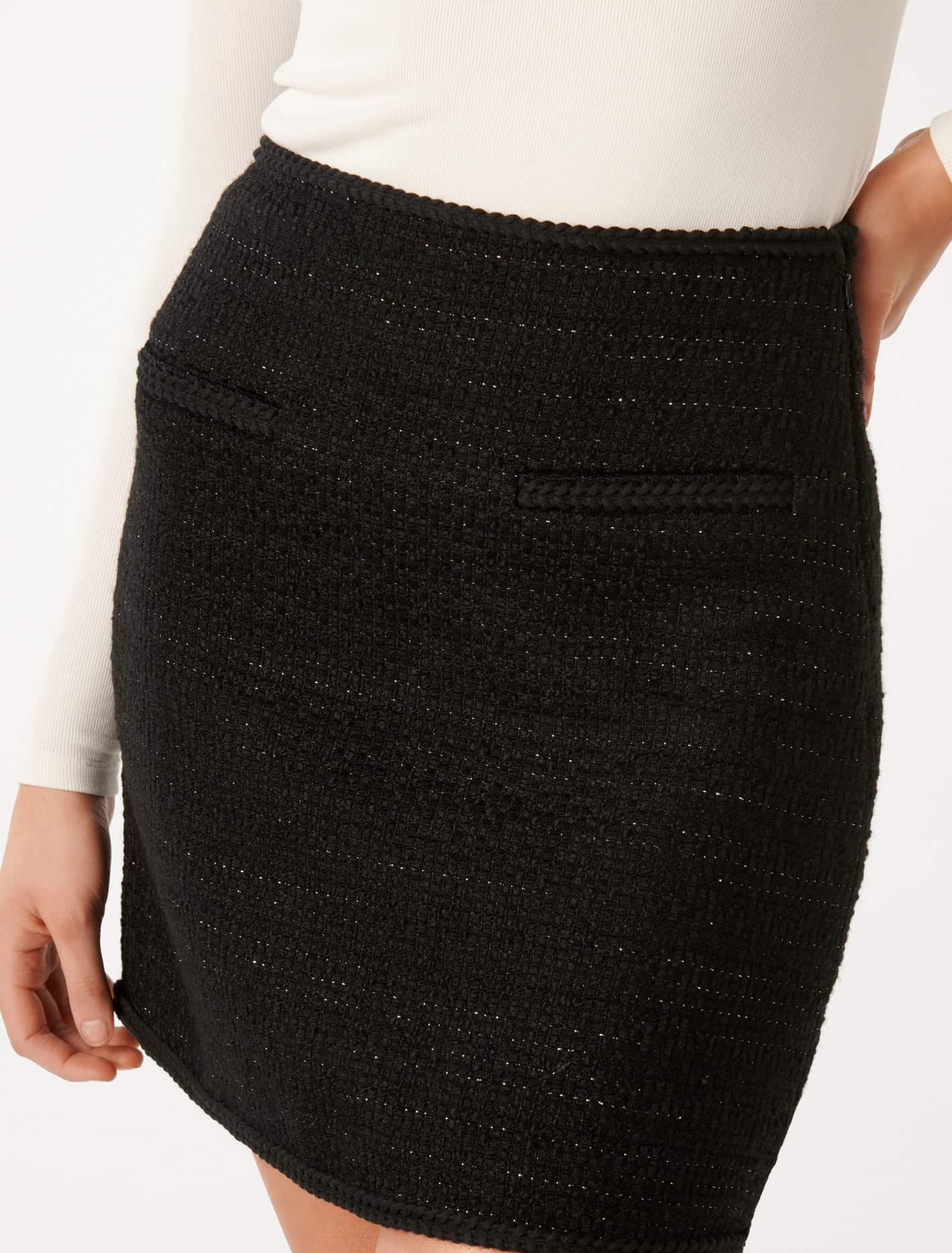 Arlie Boucle Mini Skirt Black