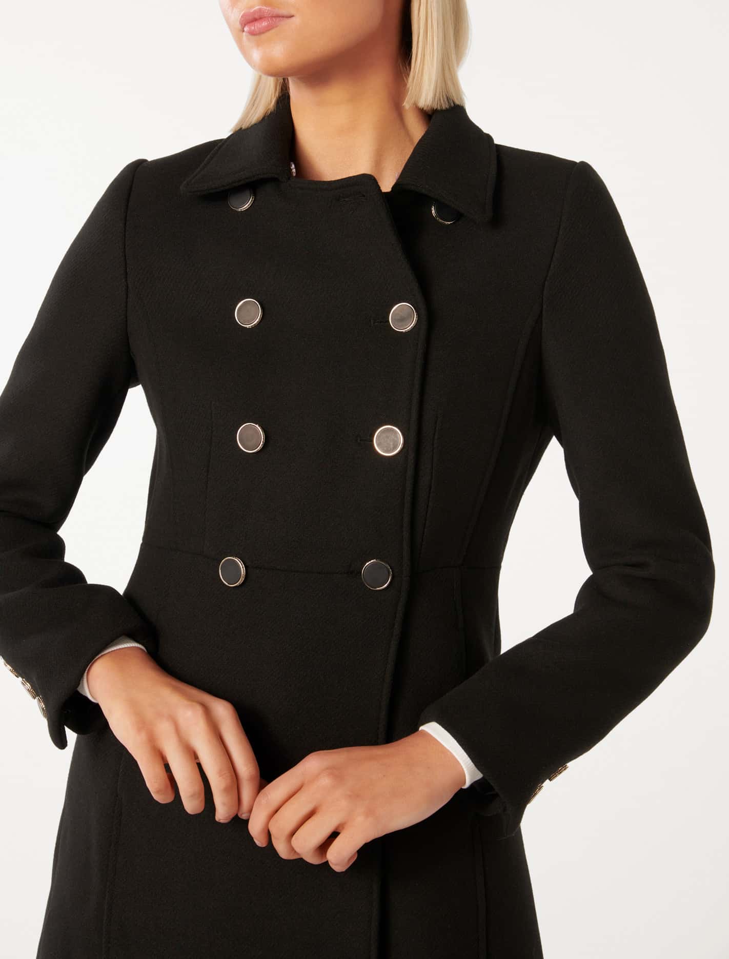 Susie Faux Fur Collar Dolly Coat Black – Ever New