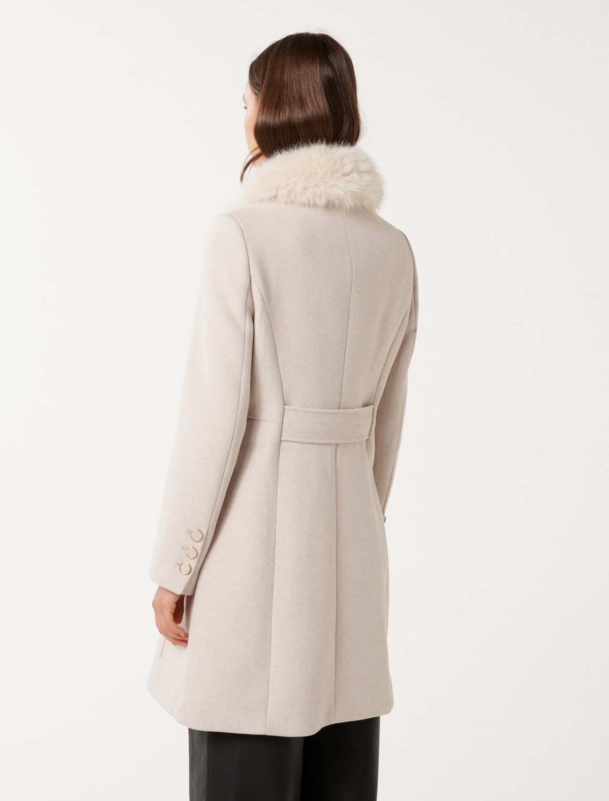 Susie Faux Fur Collar Dolly Coat Mink Marle