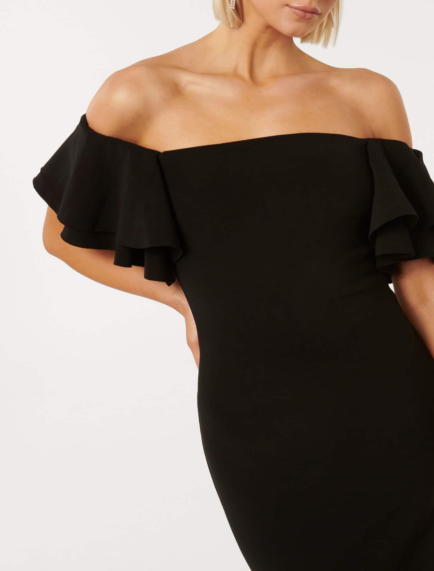 Kiki Frill Sleeve Bodycon Black