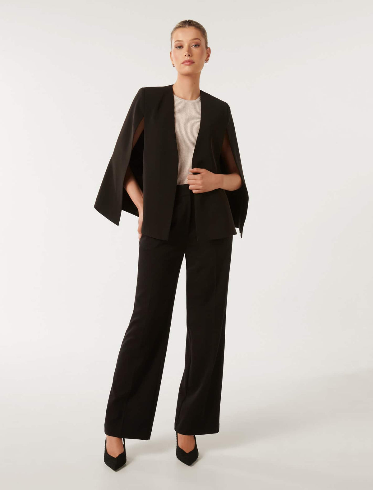 Lara Cape Jacket Black