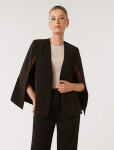 Lara Cape Jacket Black