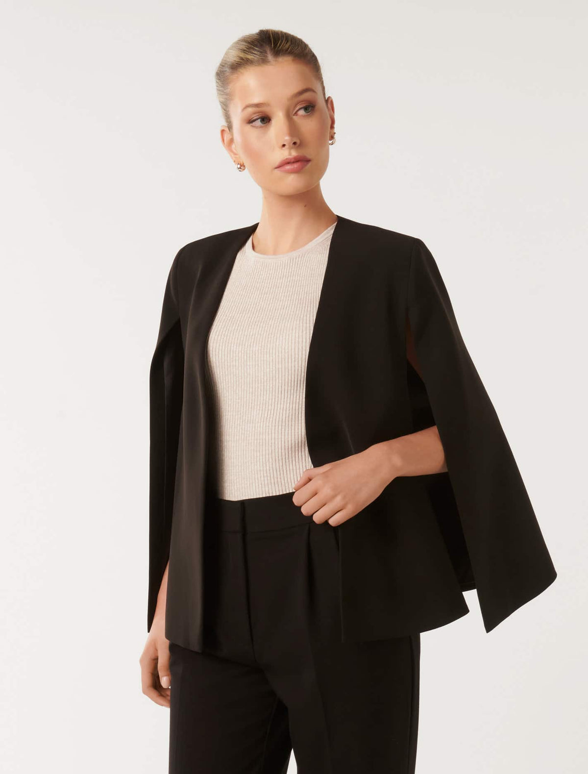Lara Cape Jacket Black
