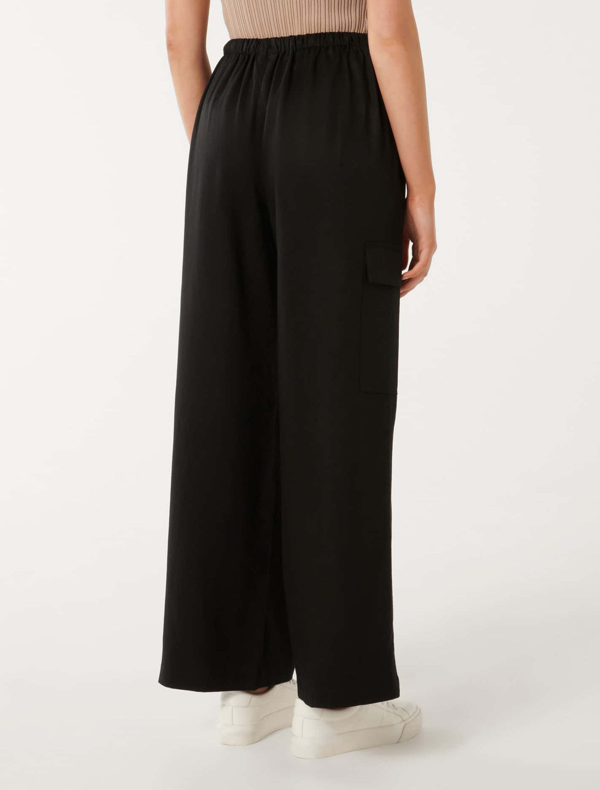 Elsie Elastic Waist Cargo Black